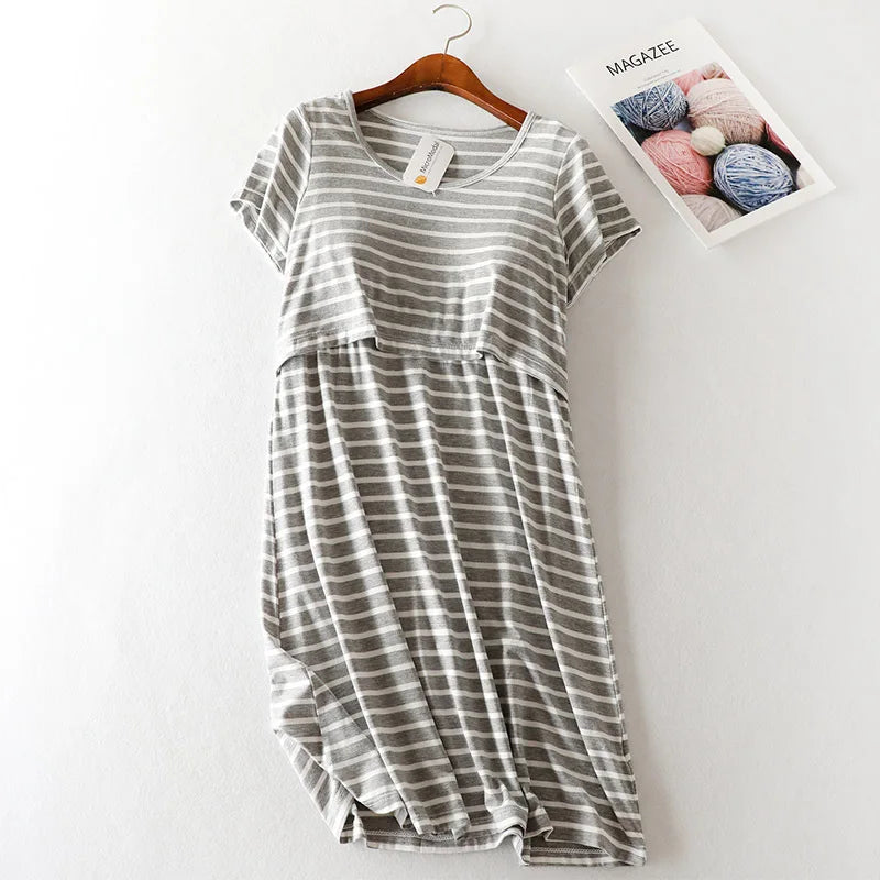 Striped Maternity Nightdress