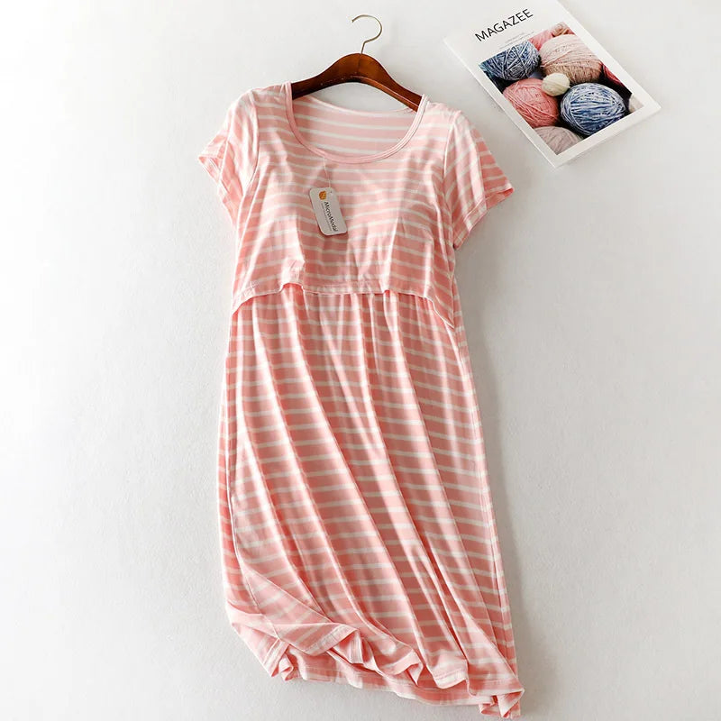 Striped Maternity Nightdress
