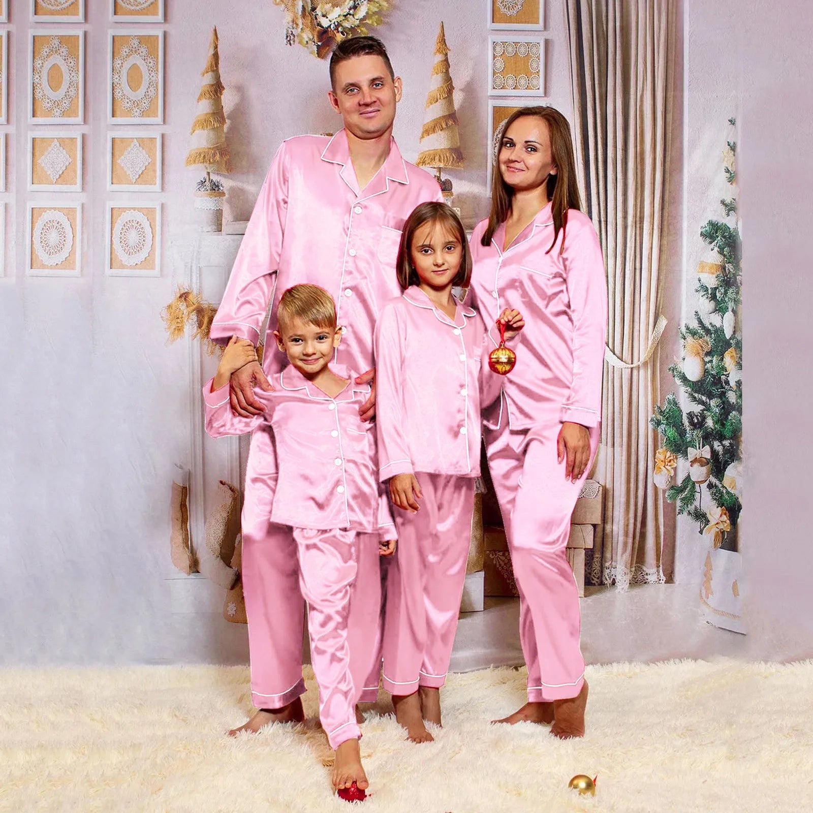 Family Silk Christmas Pyjama Set