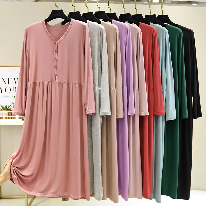 Long Sleeve Modal Maternity Nightdress