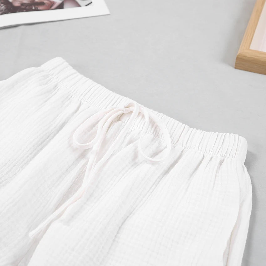 Women's Cotton Laced Pyjama Short Set