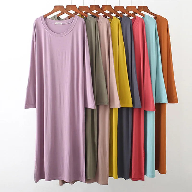 Women's Long Sleeve Modal Nightdress