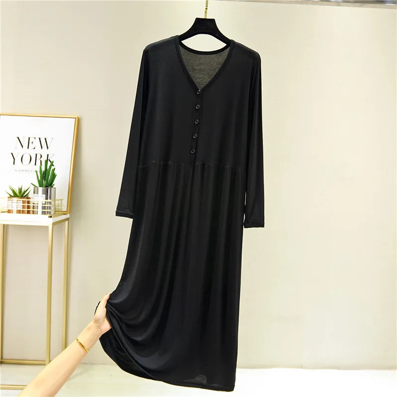 Long Sleeve Modal Maternity Nightdress