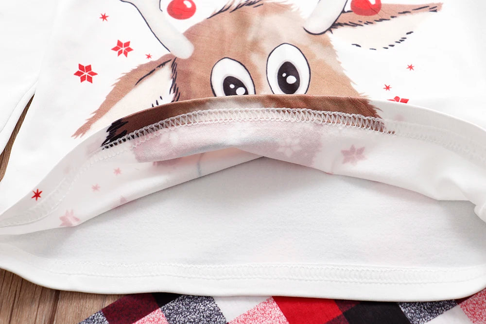 Family Cotton Plaid Reindeer Pyjama Set