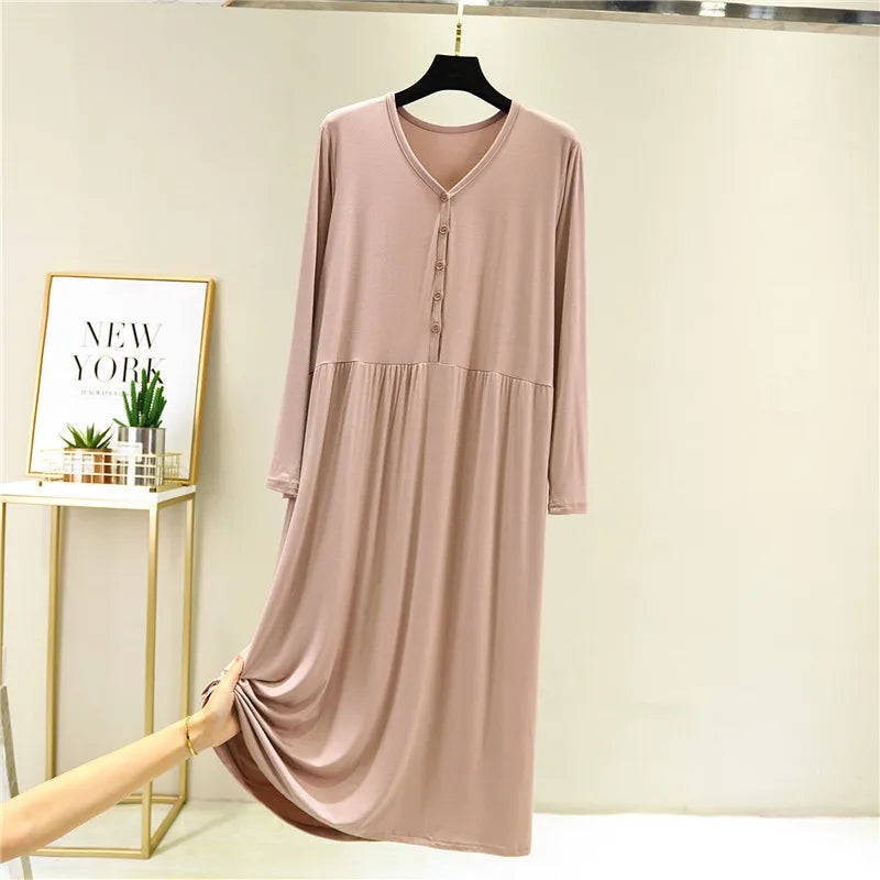 Long Sleeve Modal Maternity Nightdress