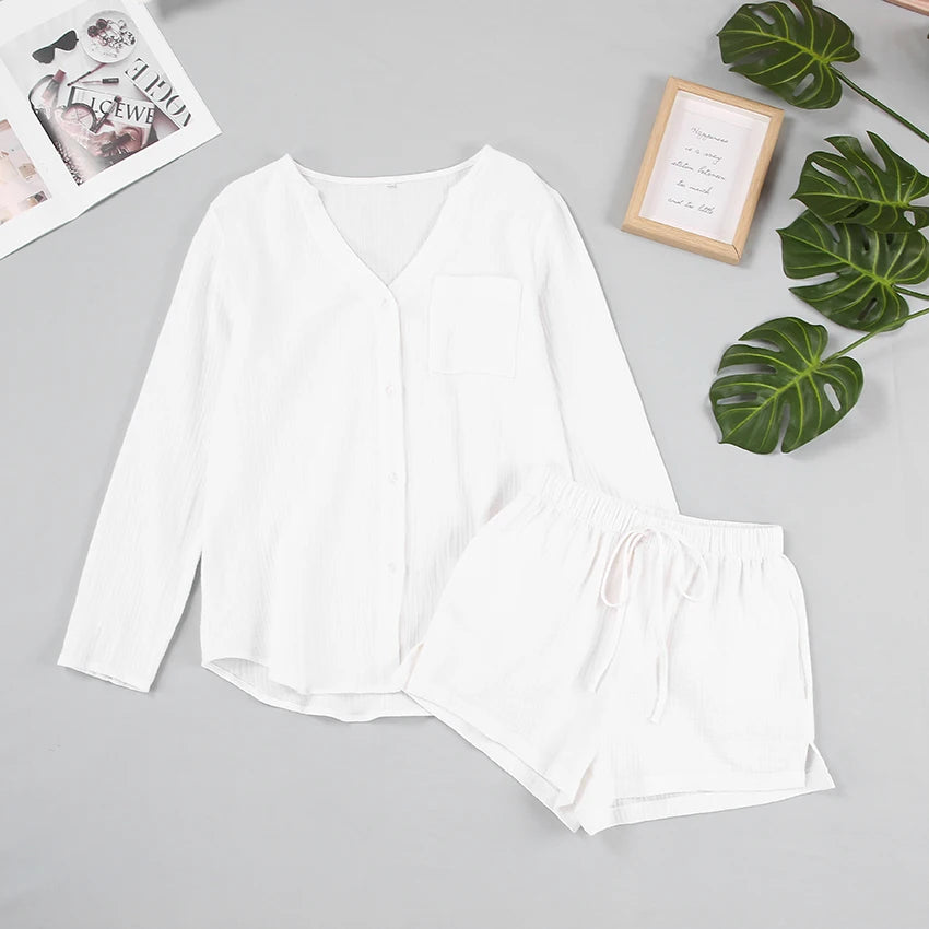 Women's Cotton Laced Pyjama Short Set