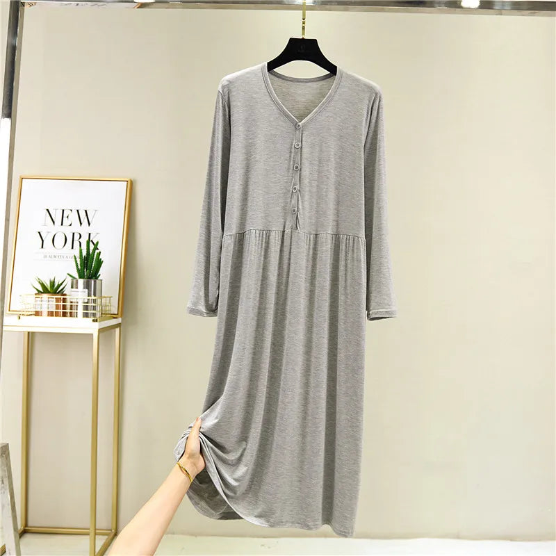 Long Sleeve Modal Maternity Nightdress