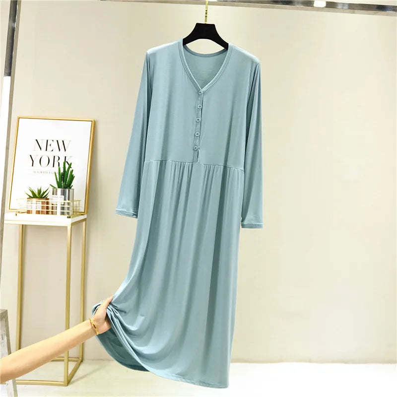 Long Sleeve Modal Maternity Nightdress