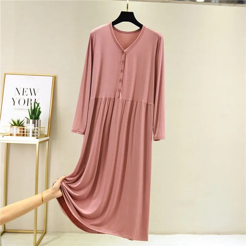 Long Sleeve Modal Maternity Nightdress