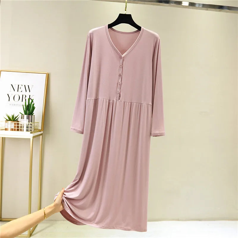 Long Sleeve Modal Maternity Nightdress