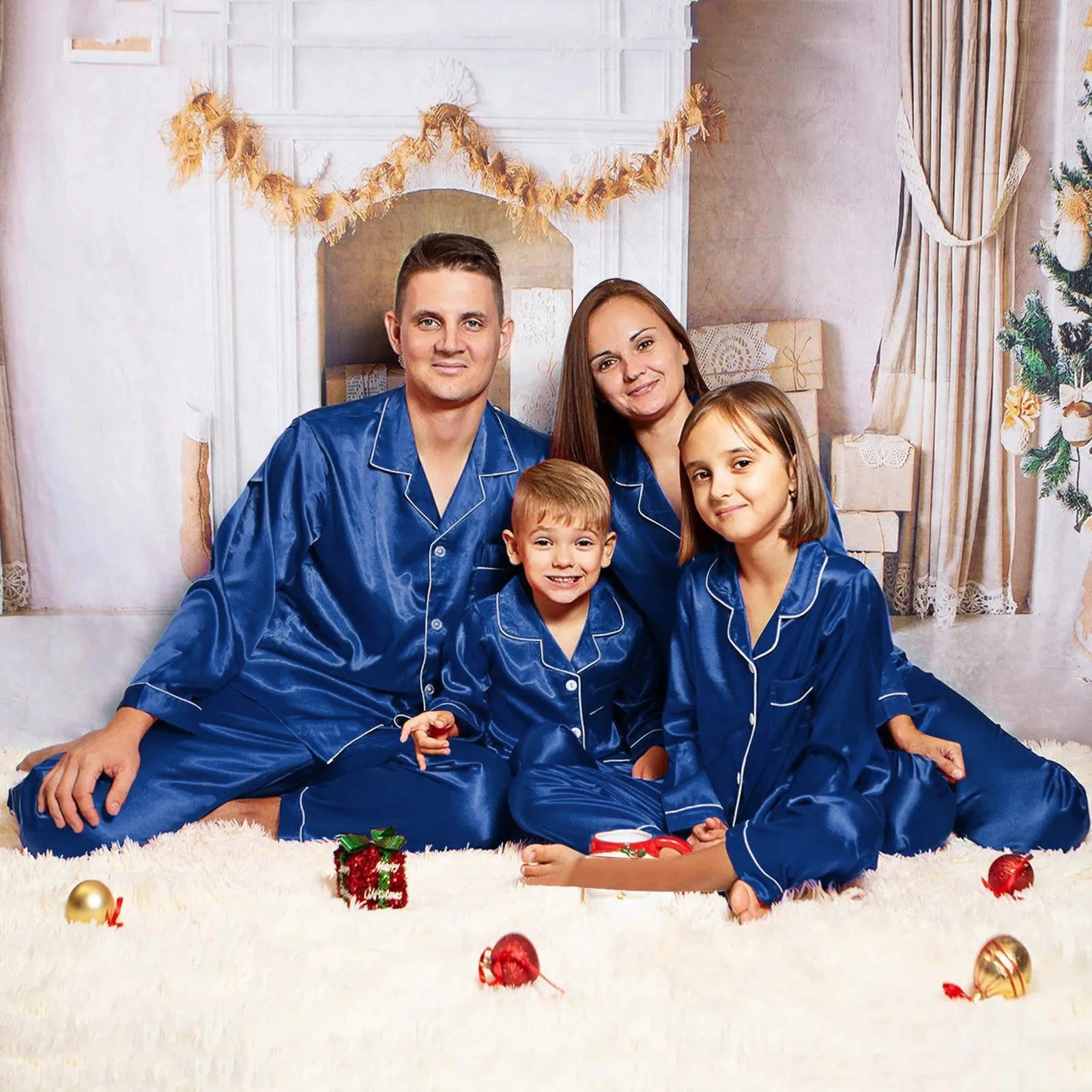 Family Silk Christmas Pyjama Set