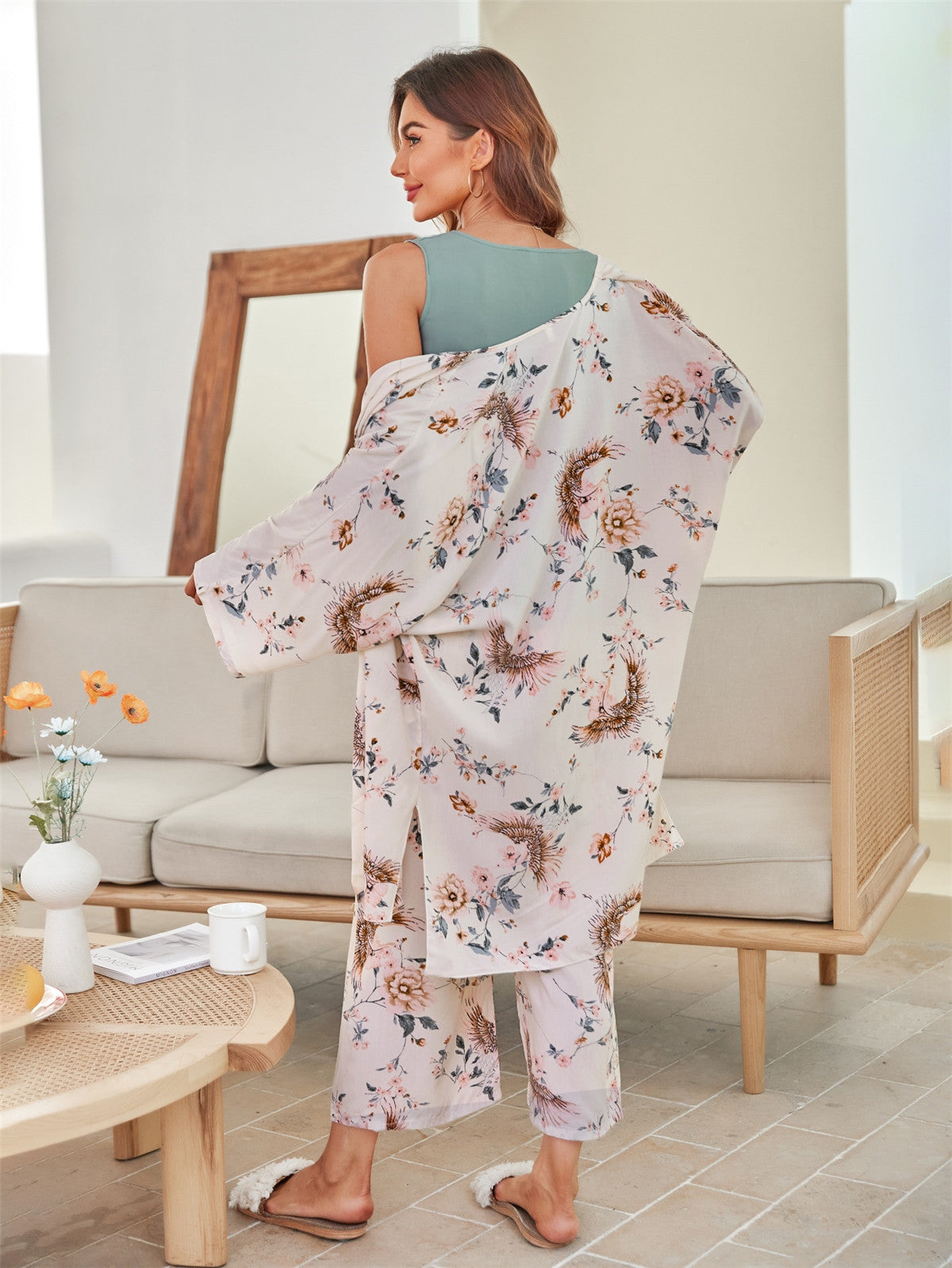 Women's Loose Floral Printed Pyjama Set