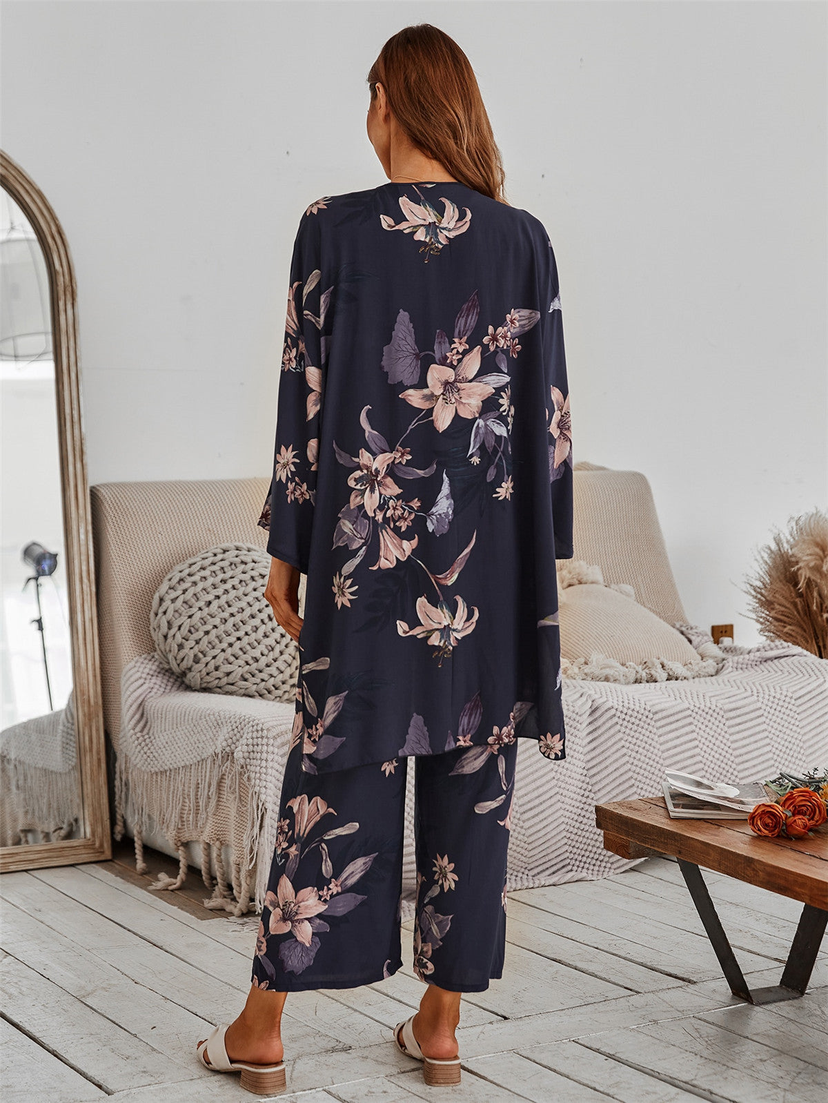 Women's Loose Floral Printed Pyjama Set