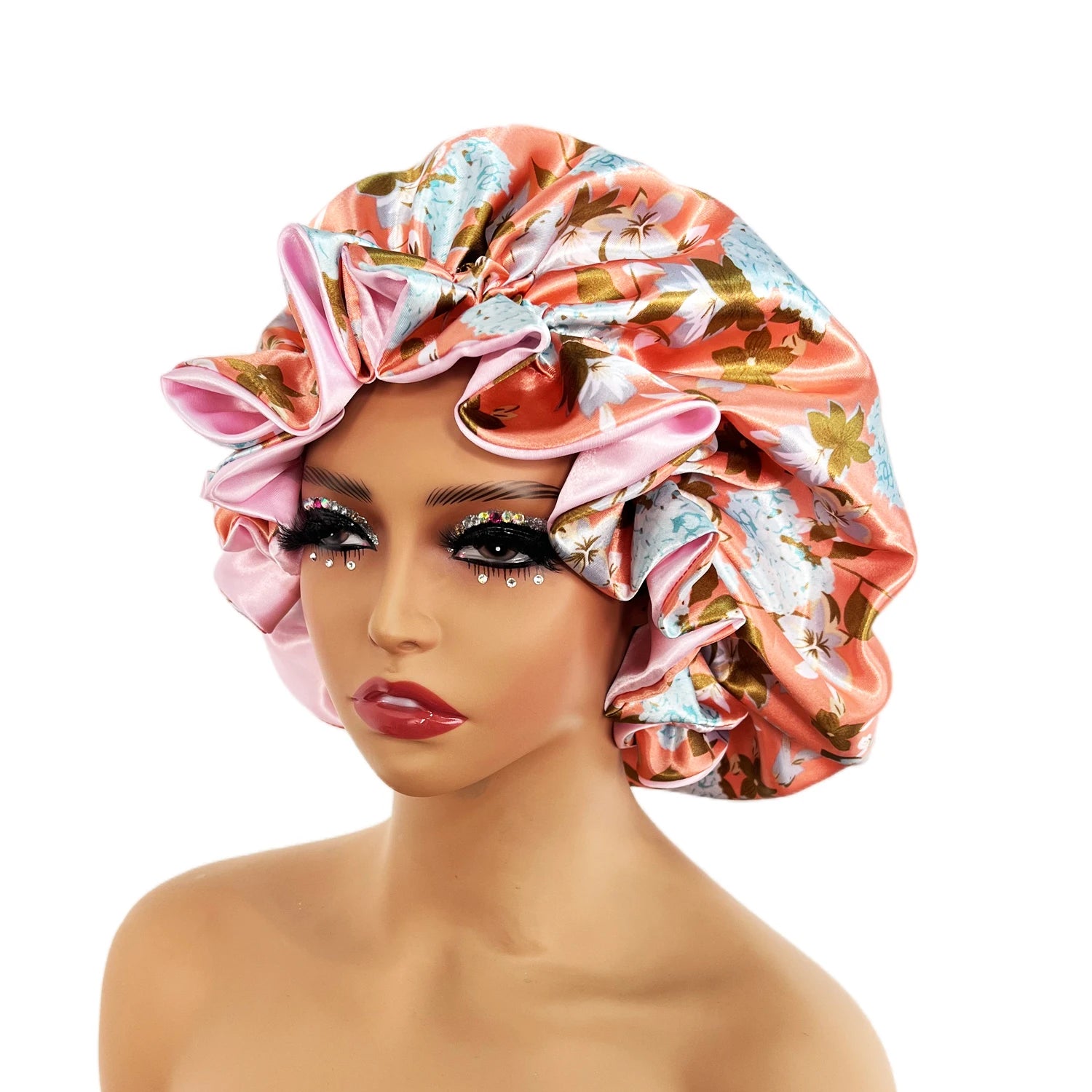 Double Layer Satin Bonnet Cap