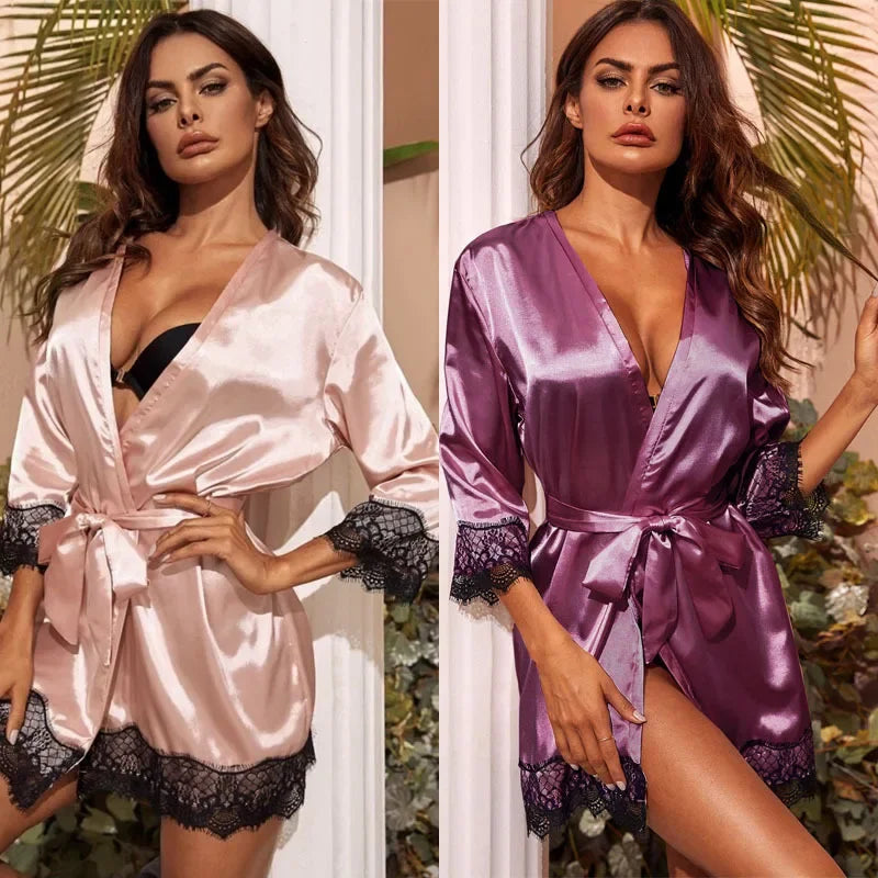 Women's Dressing Gown Satin Robe