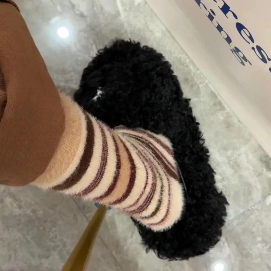 Women's Cartoon Print Fluffy Socks