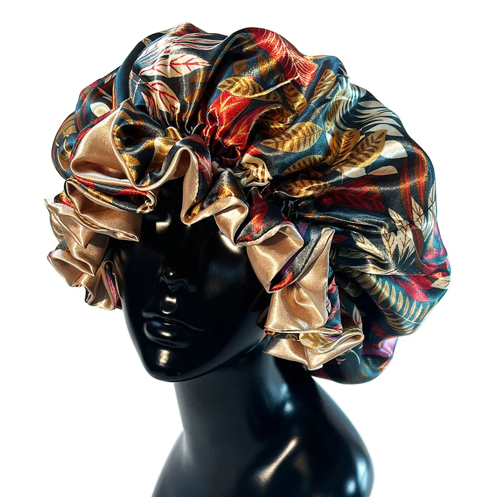 Double Layer Satin Bonnet Cap
