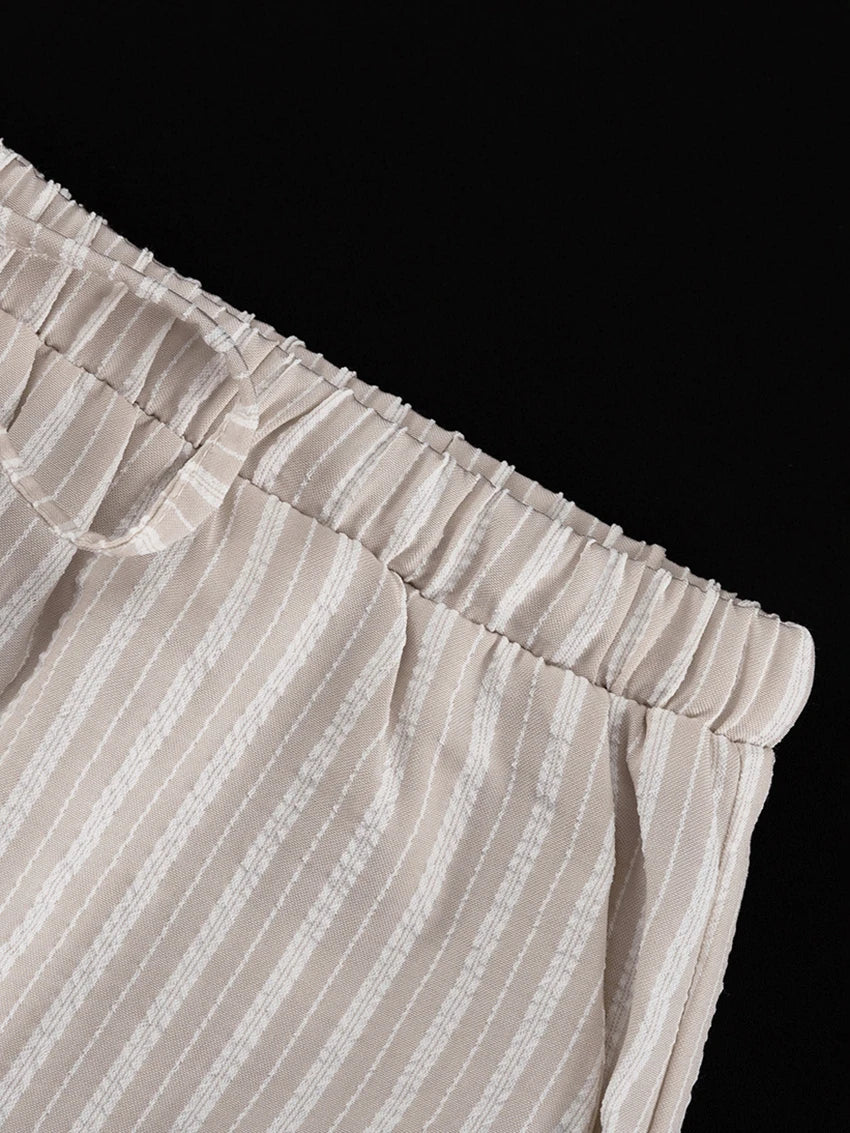 Women's Striped Shirt & Shorts Pyjama Set