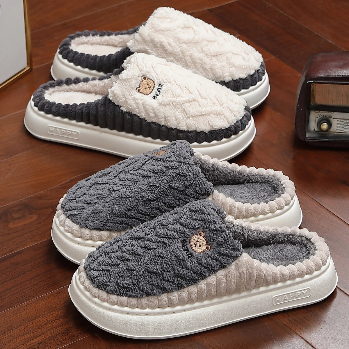 Women's Cotton Faux Fur Slippers
