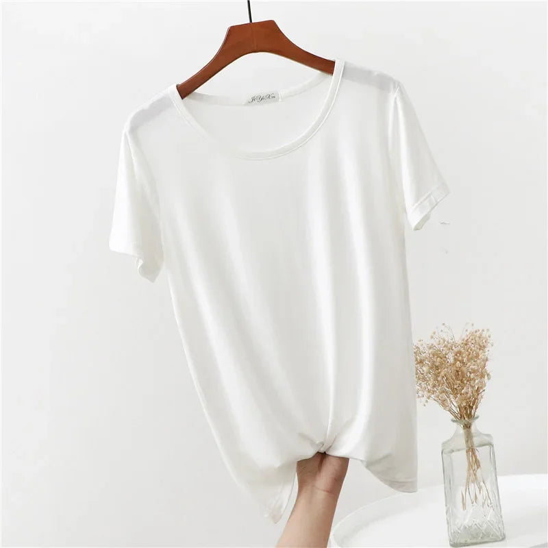Women's Plus Size Modal Short Sleeve Pyjama Top