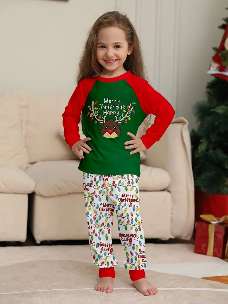 Christmas Family Happy Reindeer Pyjama Set