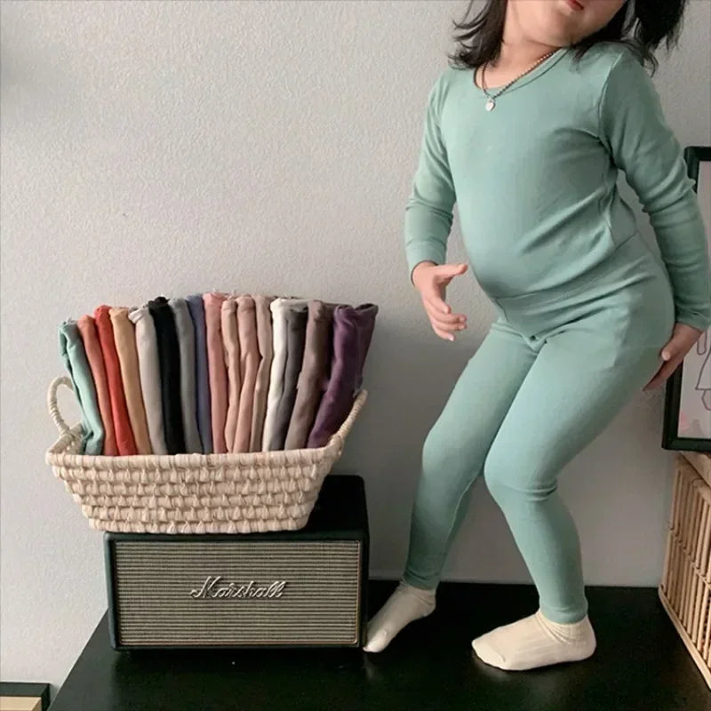 Mint Green Winter Warm Kids Pyjamas Set
