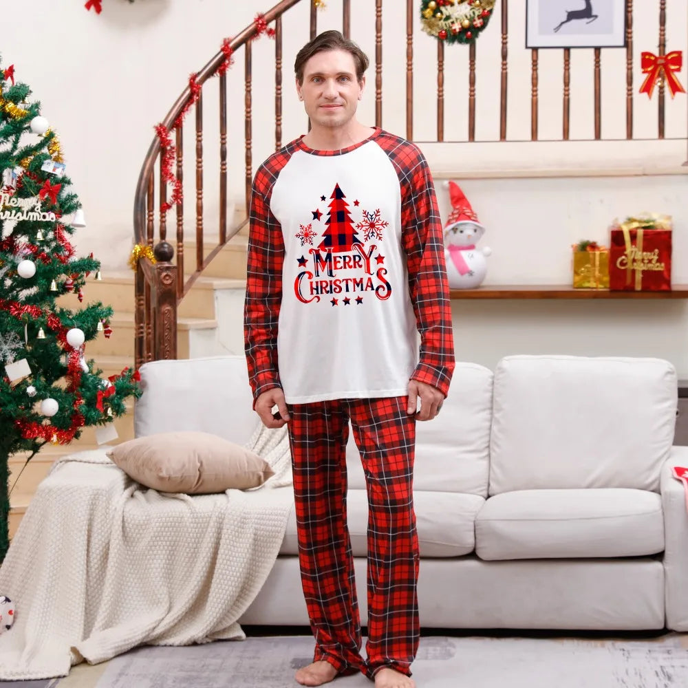 Red Plaid Christmas Tree Matching Pyjama Set