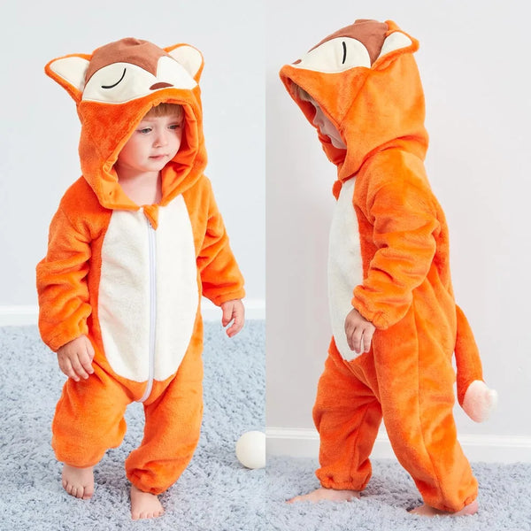 Infant Orange Fox Animal Onesie