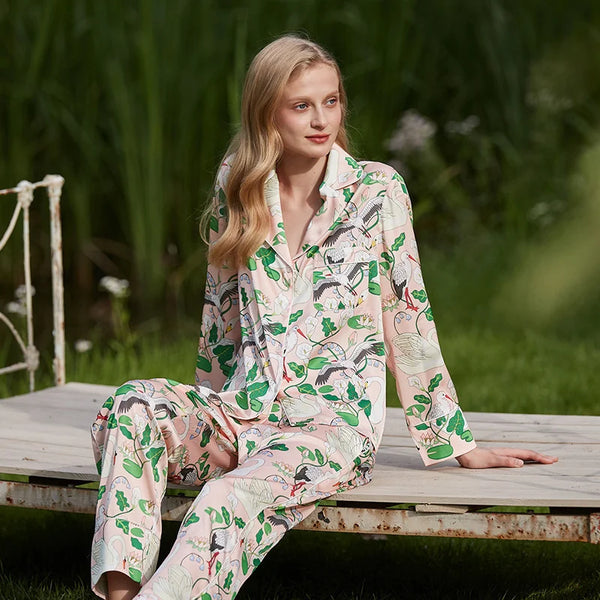 Serene Blossom Long-Sleeved Pyjama Set