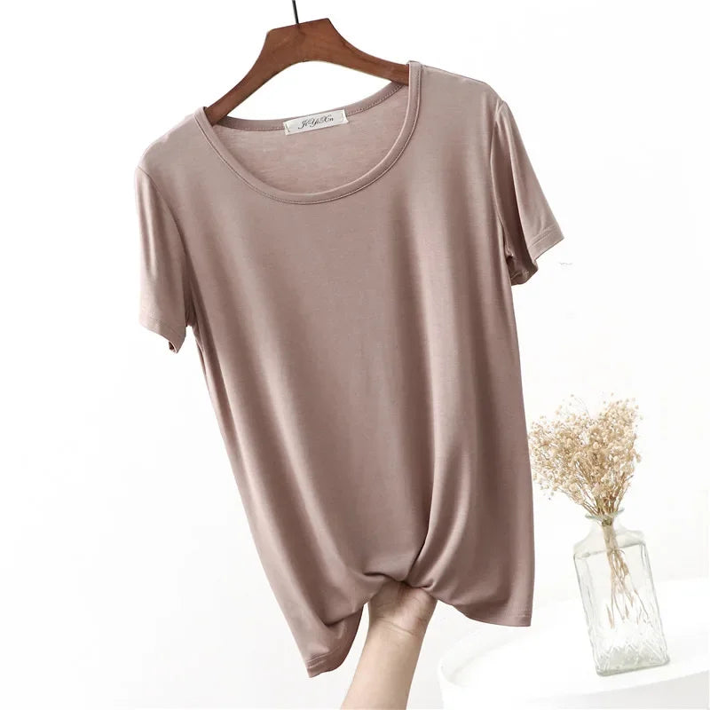 Women's Plus Size Modal Short Sleeve Pyjama Top