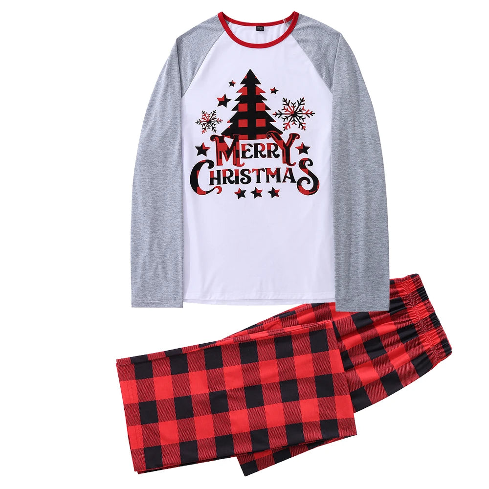 Red Tree Print Christmas Family Pyjama Set