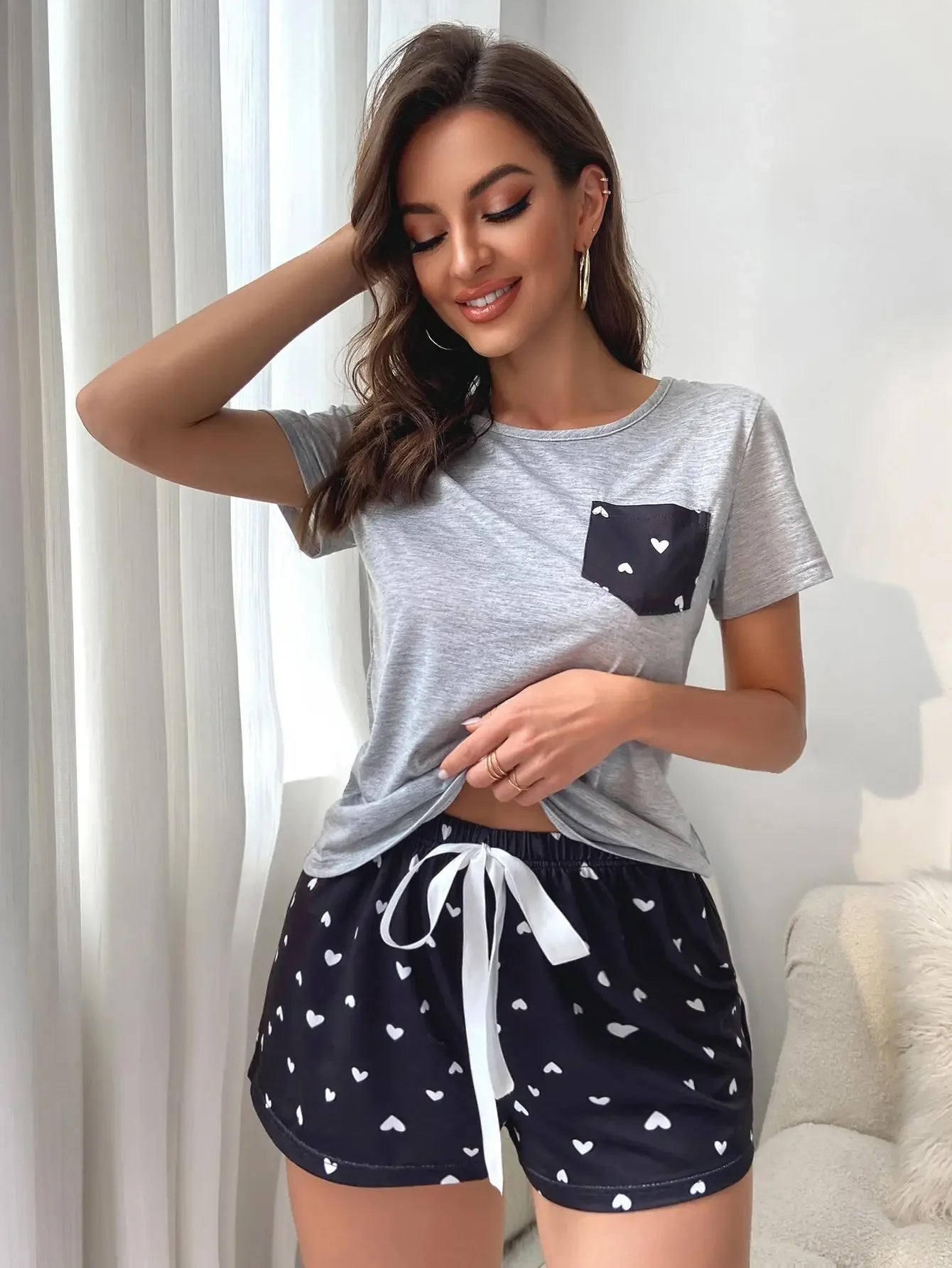 Women's Summer Pyjama Shorts Set