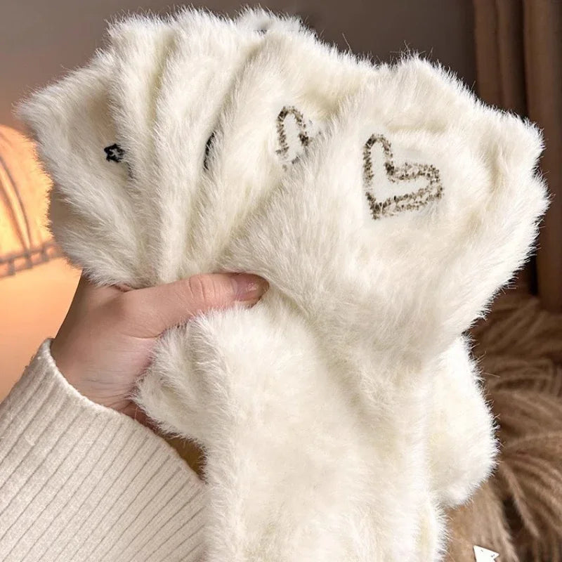 Women's Fluffy Heart Socks