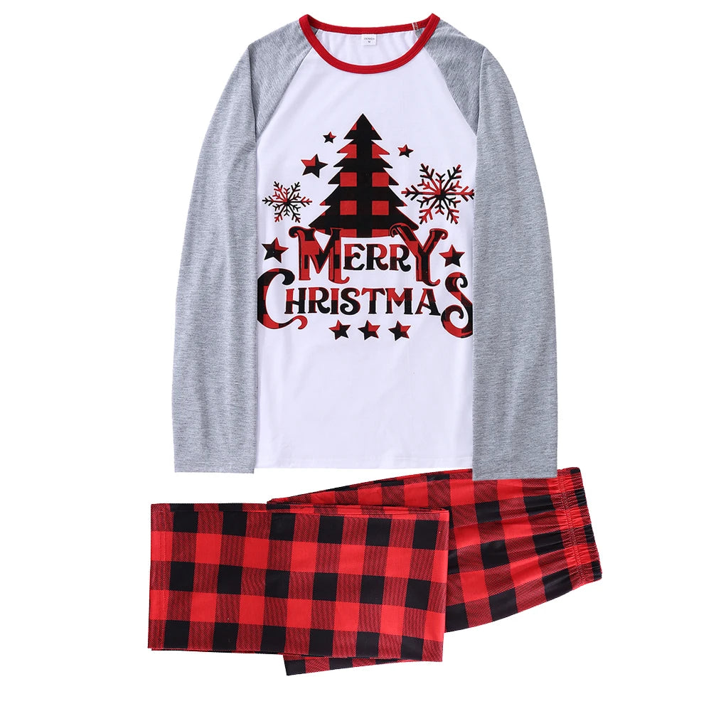 Red Tree Print Christmas Family Pyjama Set
