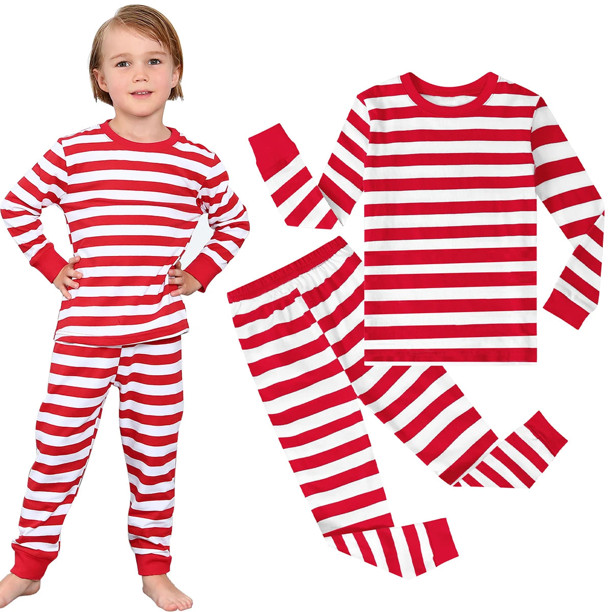 Children's Red Stripe Pyjama Set