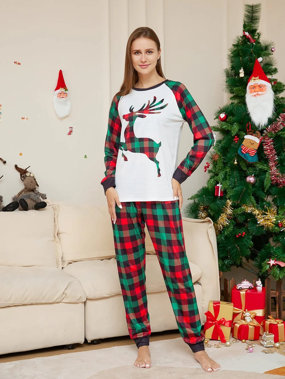 Red & Green Plaid Christmas Family Pyjama Set