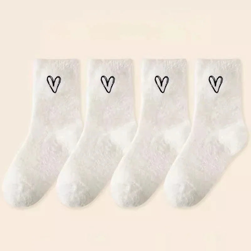 Women's Fluffy Heart Socks