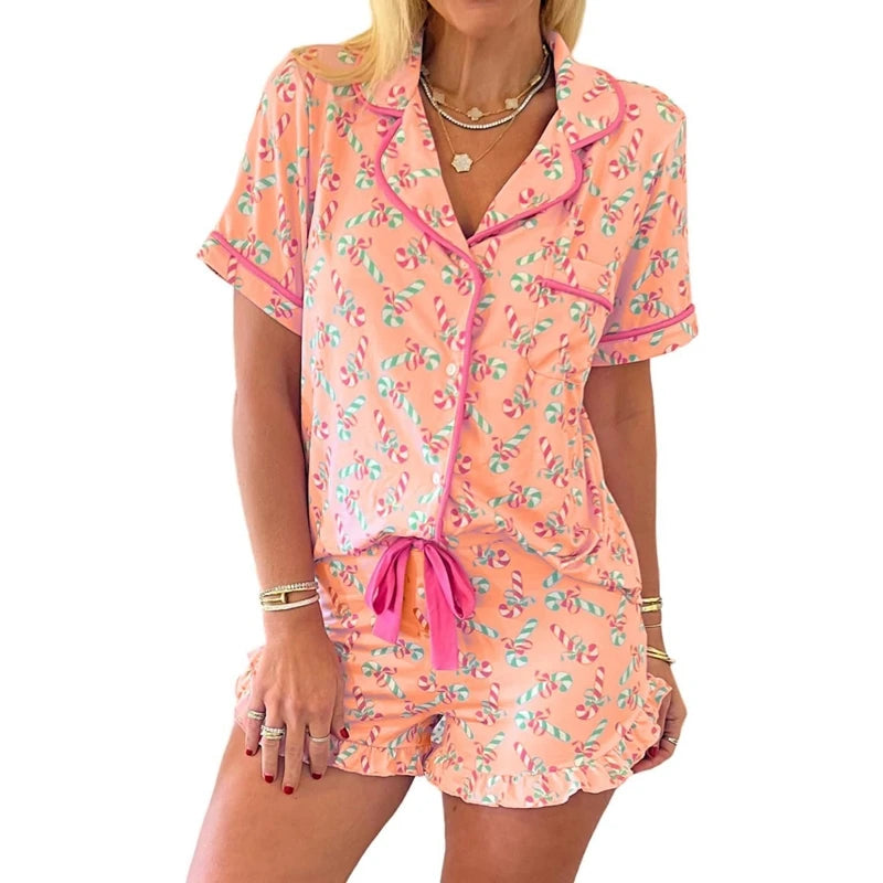 Women's Christmas Pyjama Candy Cane Set