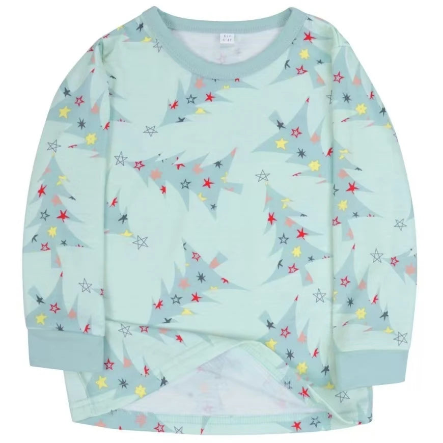 Family Xmas Tree & Stars Matching Pyjama Set