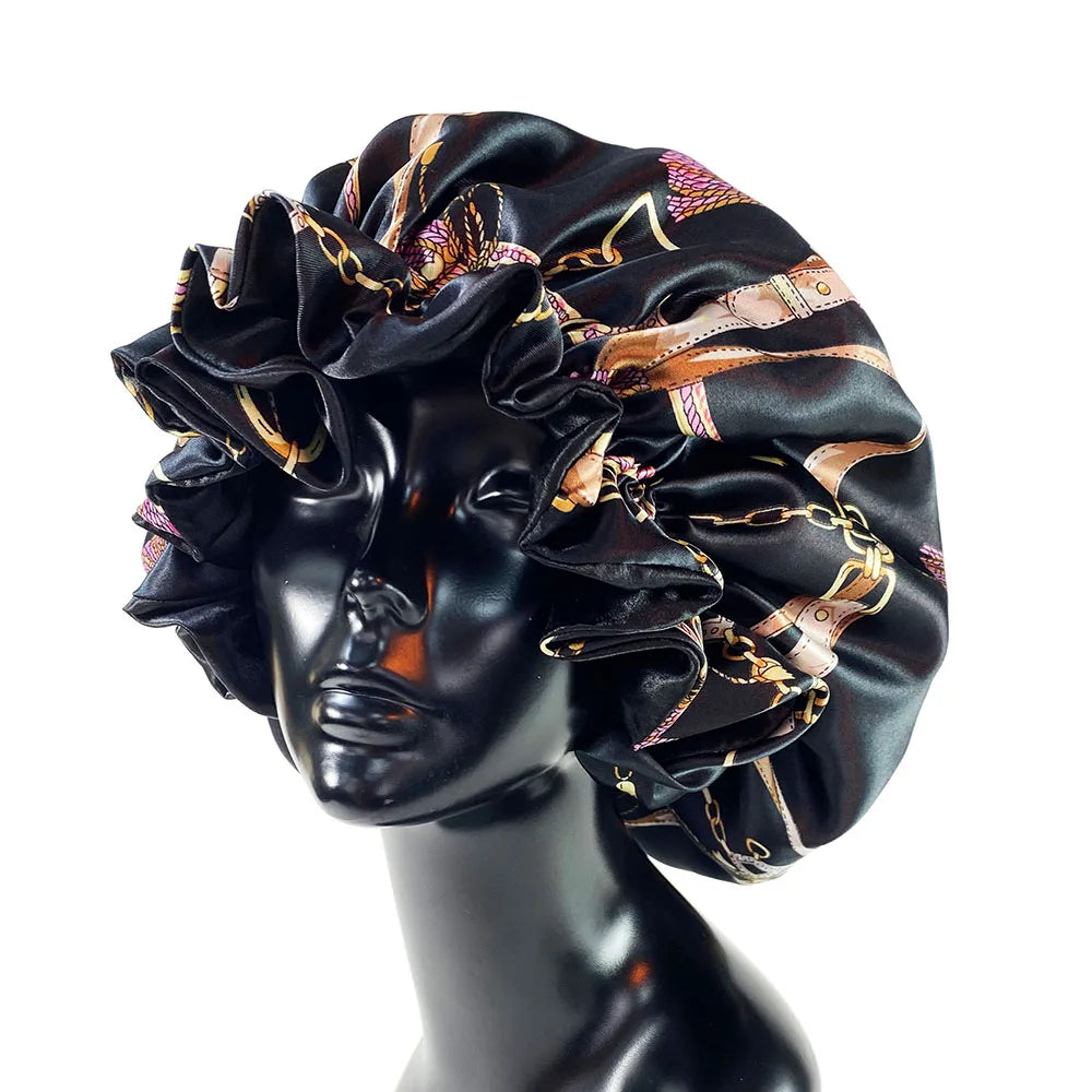 Double Layer Satin Bonnet Cap