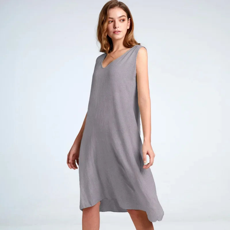 Women's Long Cotton Linen Nightdress