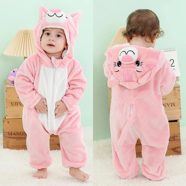 Infant Pink Cat Animal Onesie