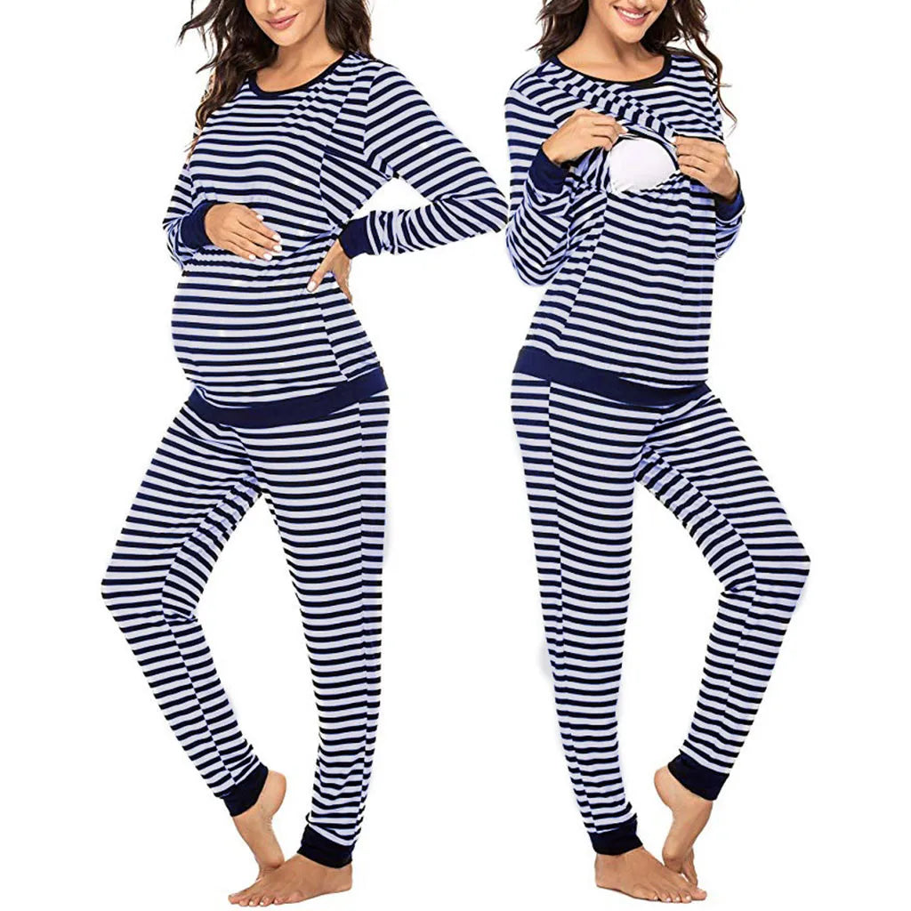Striped Maternity Pyjama Set