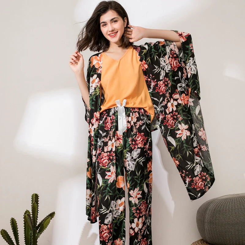 Women's Loose Floral Printed Pyjama Set