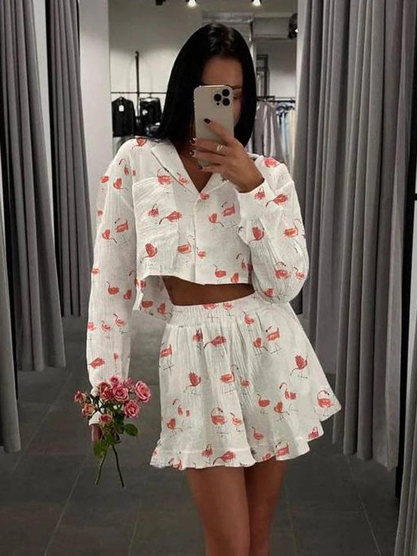 Women's Flared Short Pyjama Set