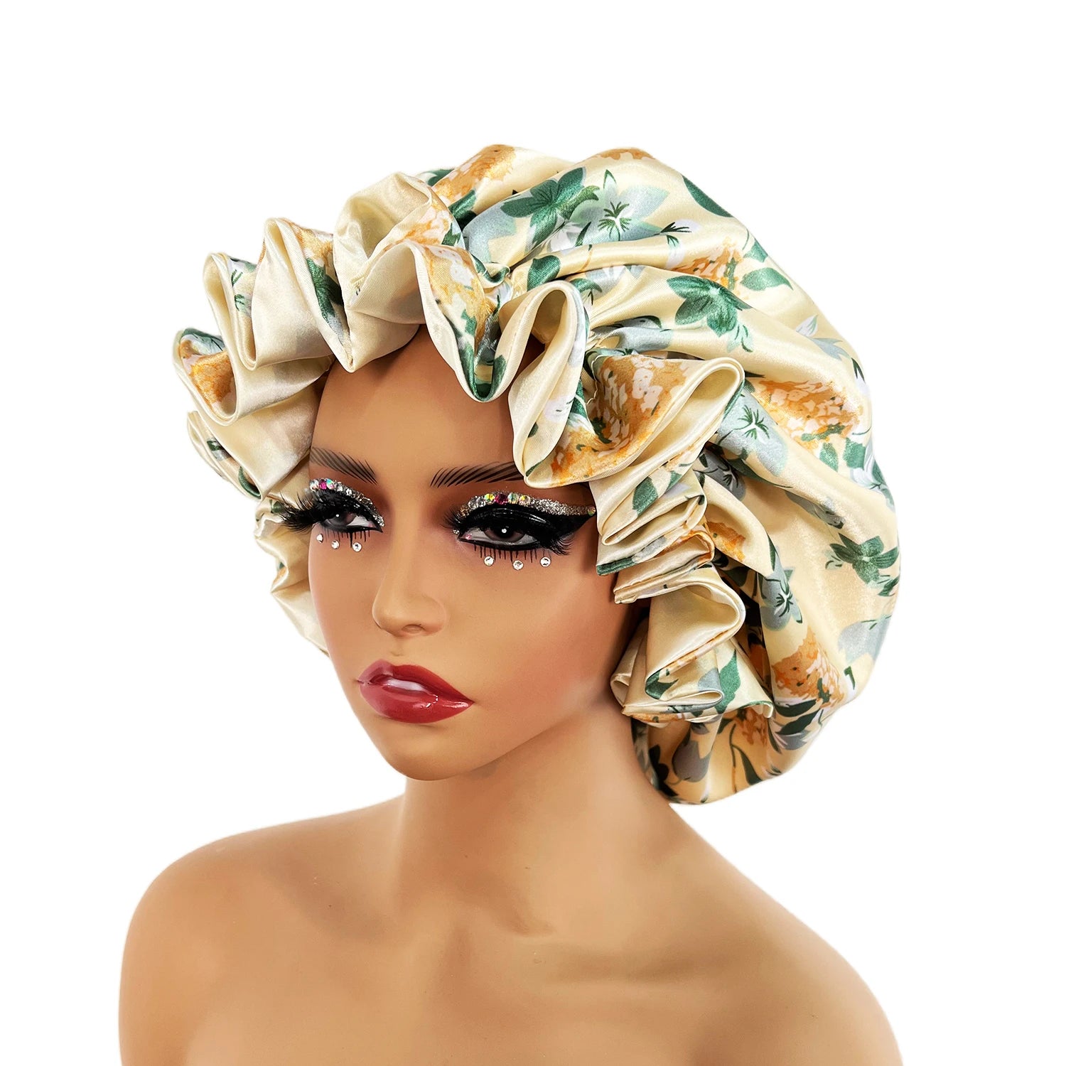 Double Layer Satin Bonnet Cap