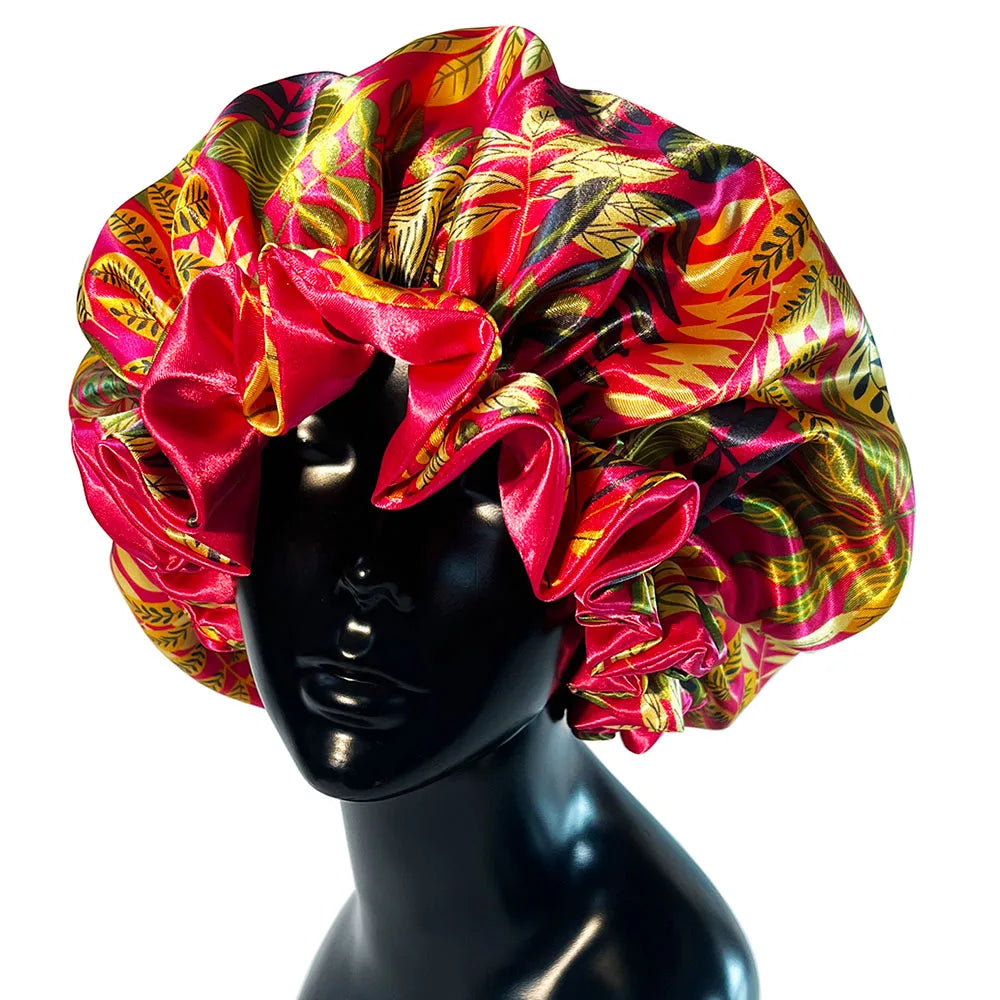 Double Layer Satin Bonnet Cap