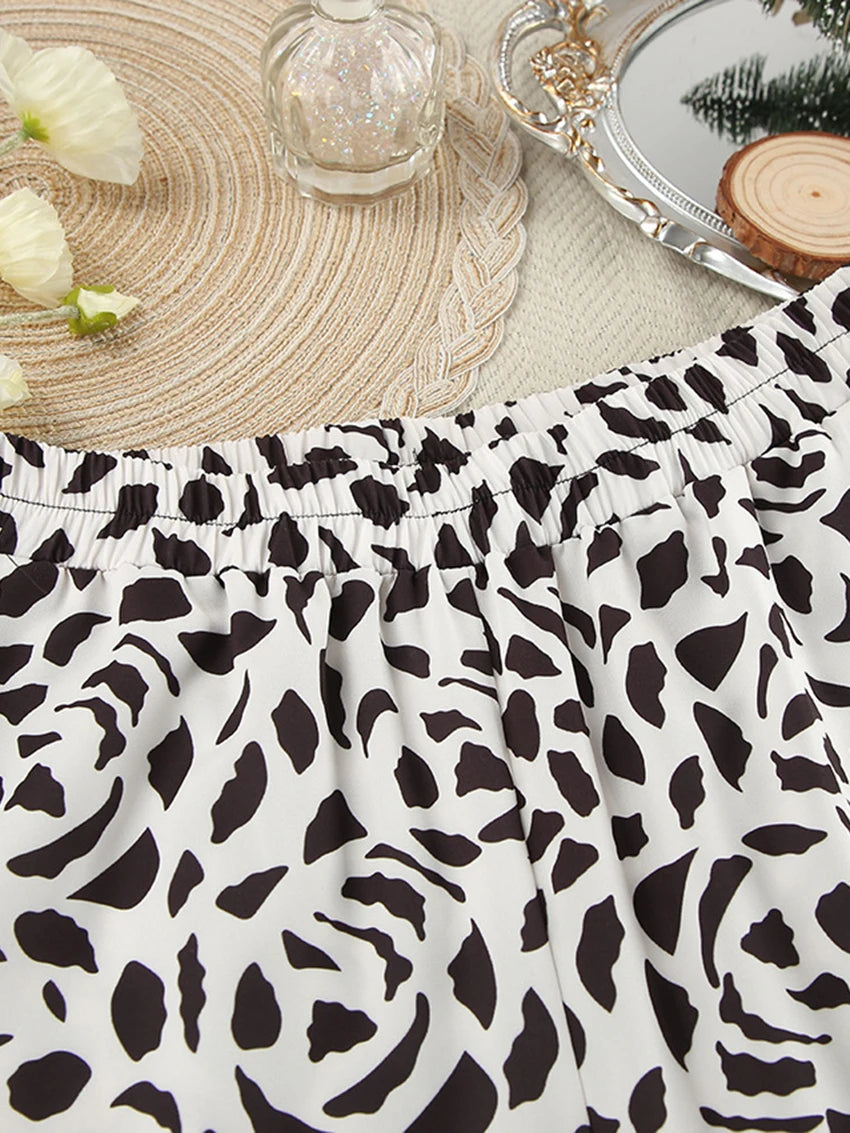 Women's Black & White Spot Pyjama Set