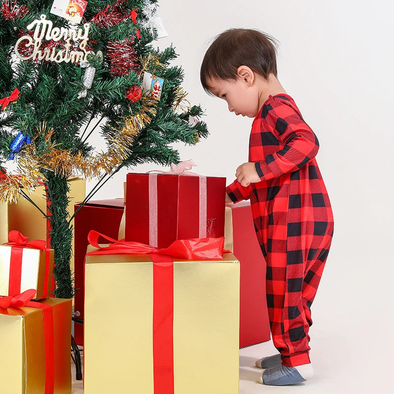 Red Tree Print Christmas Family Pyjama Set