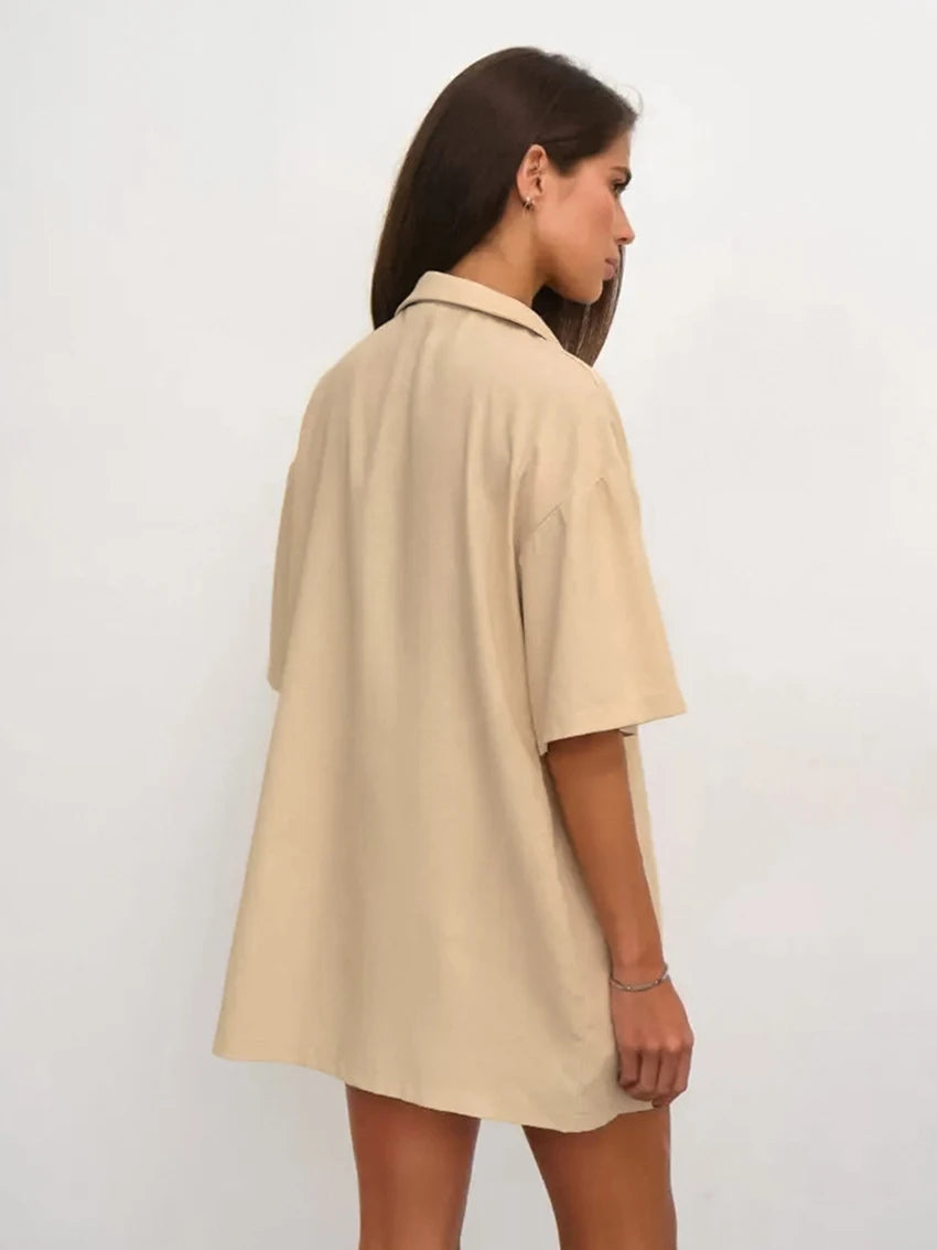 Women's Cotton Khaki Short Pyjama Set